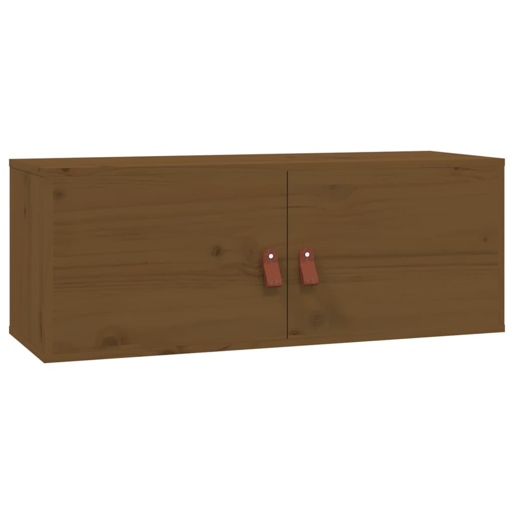 Wall cabinet honey brown 80x30x30 cm solid pine wood