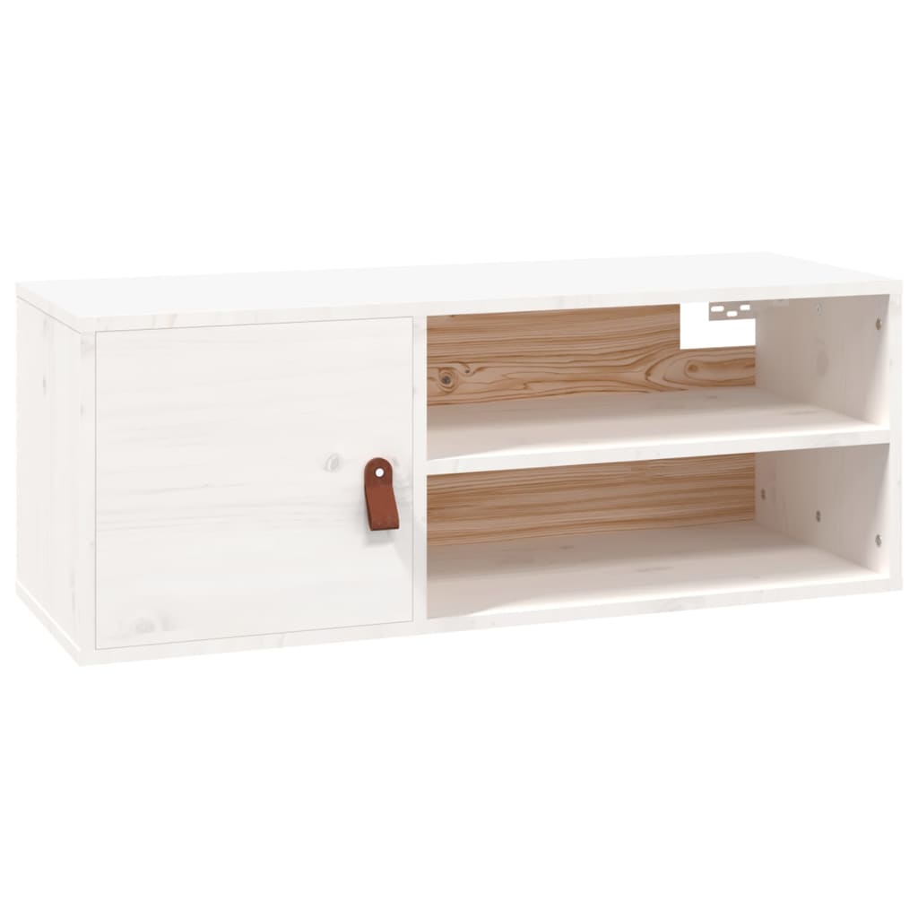 Wall cabinet white 80x30x30 cm solid pine wood
