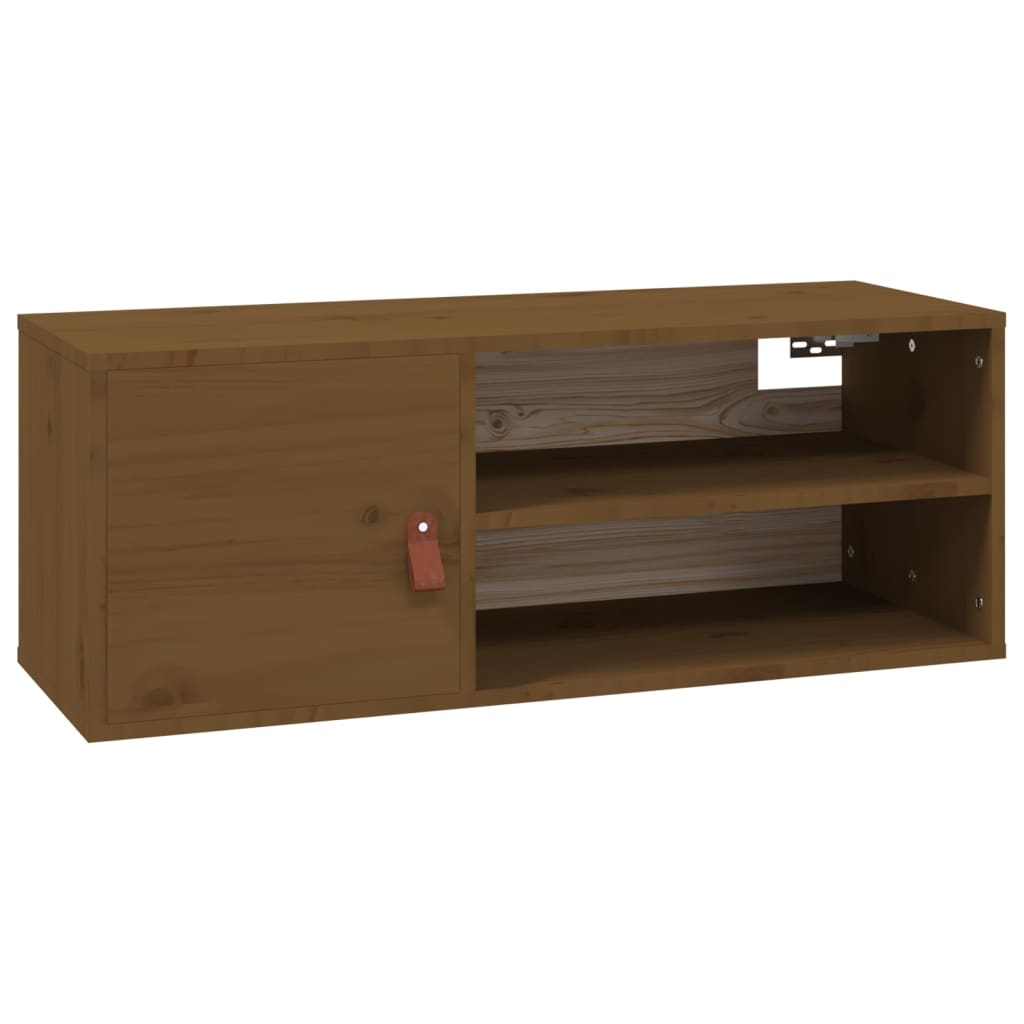 Wall cabinet honey brown 80x30x30 cm solid pine wood