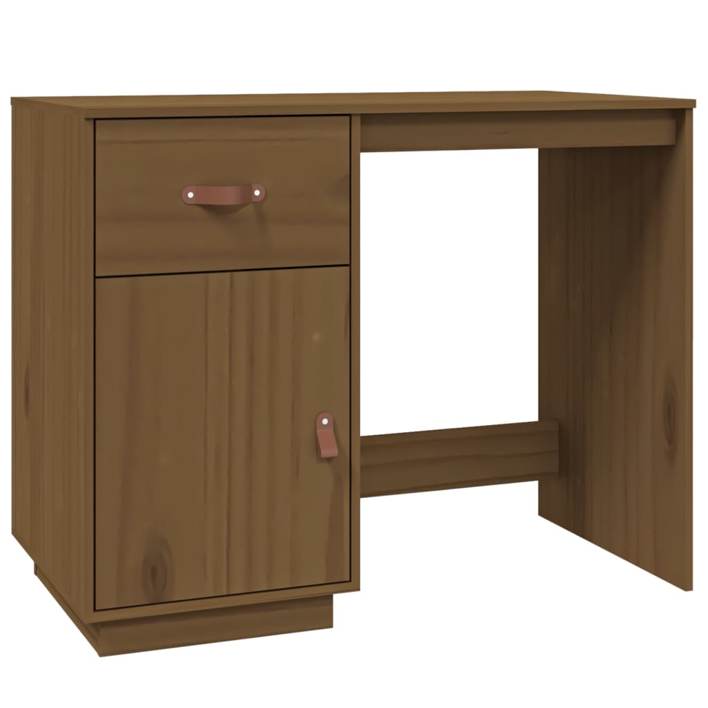Desk honey brown 95x50x75cm solid pine wood