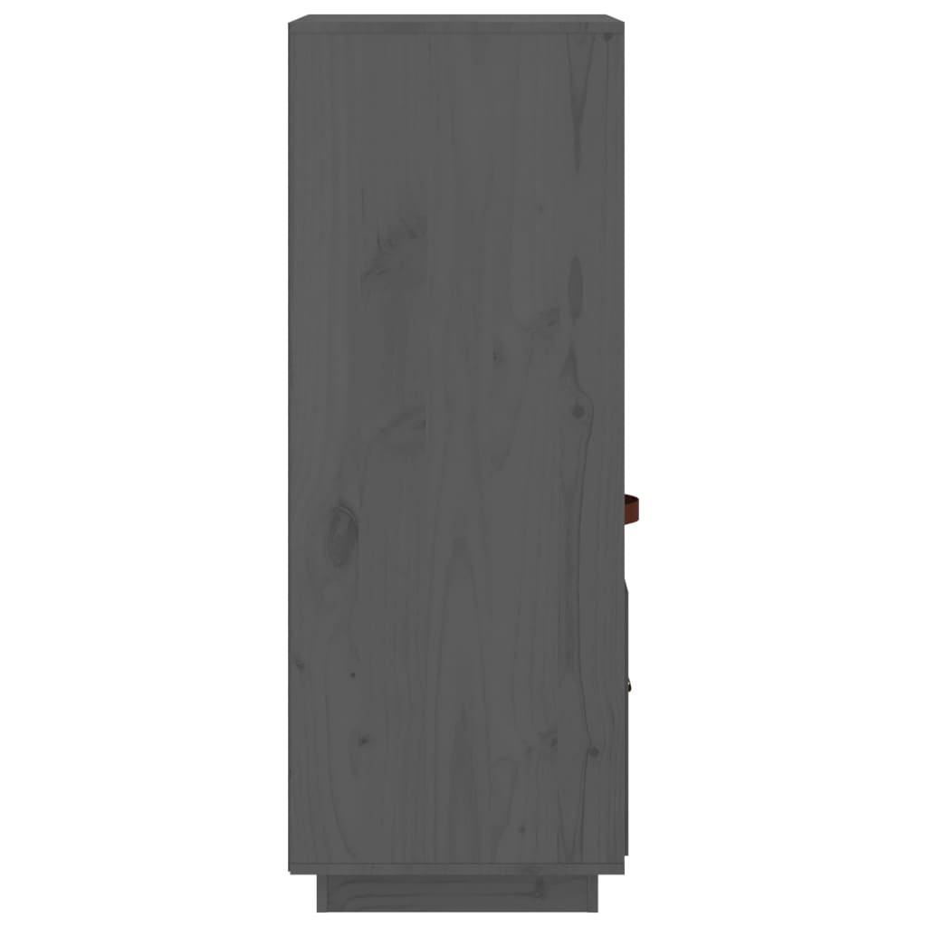 Highboard Grau 34x40x108,5 cm Massivholz Kiefer