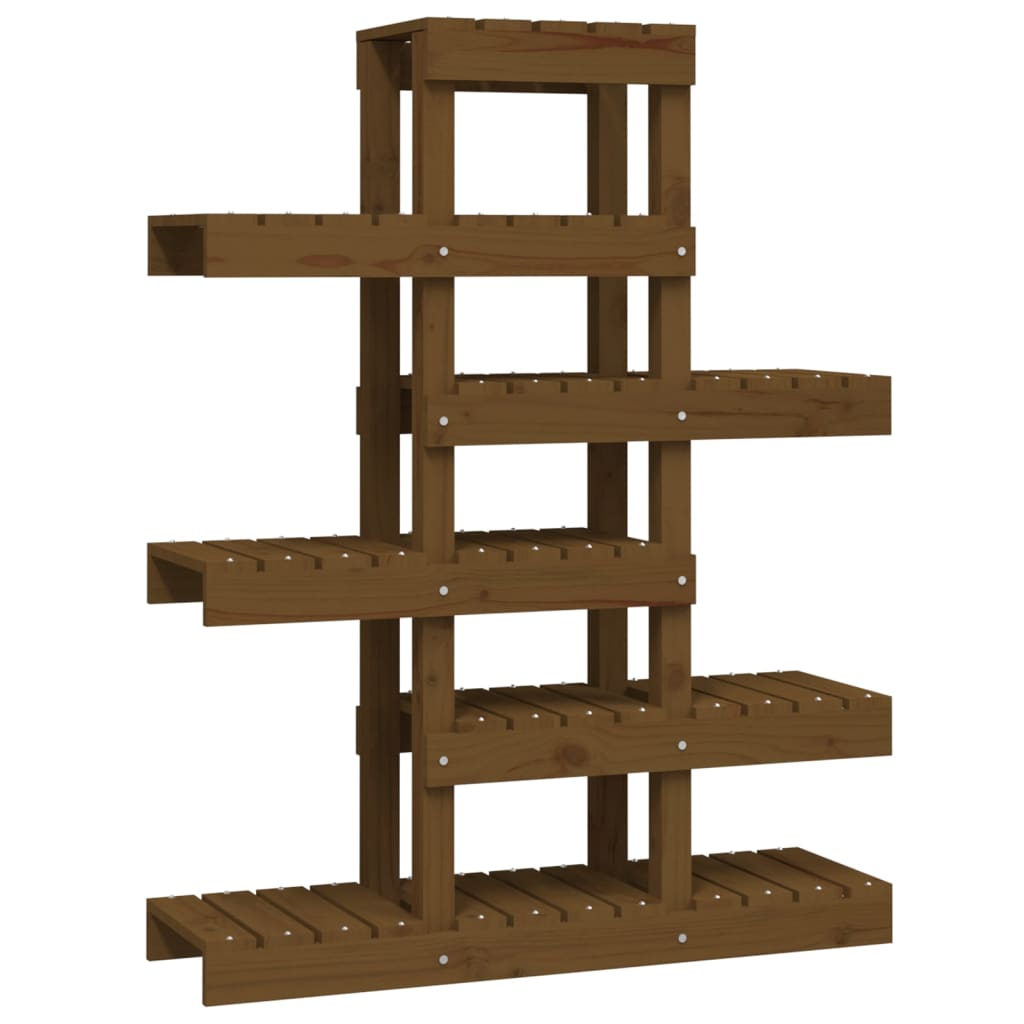 Plant stand honey brown 85x25x109.5 cm solid pine wood