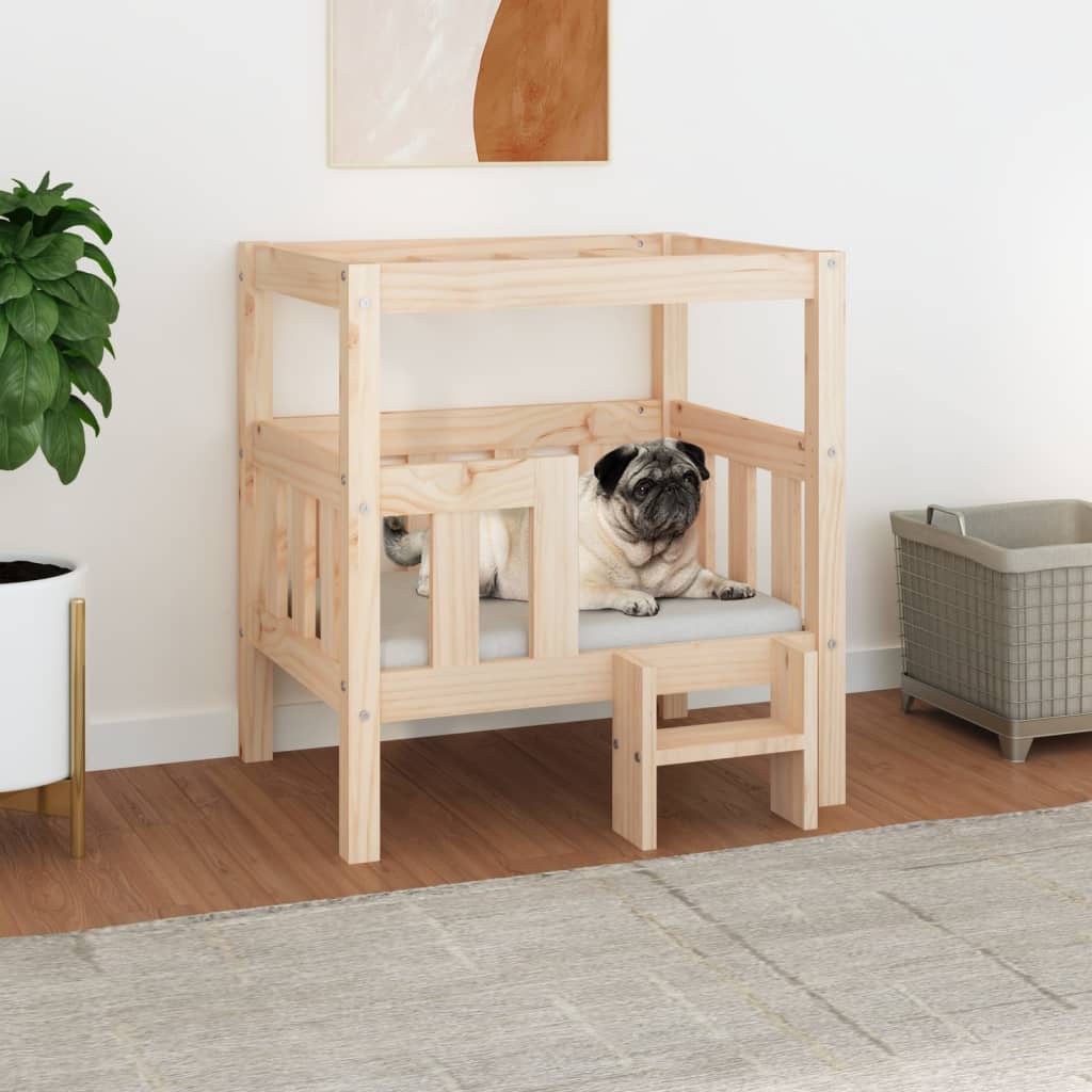 vidaXL dog bed 65.5x43x70 cm solid pine wood