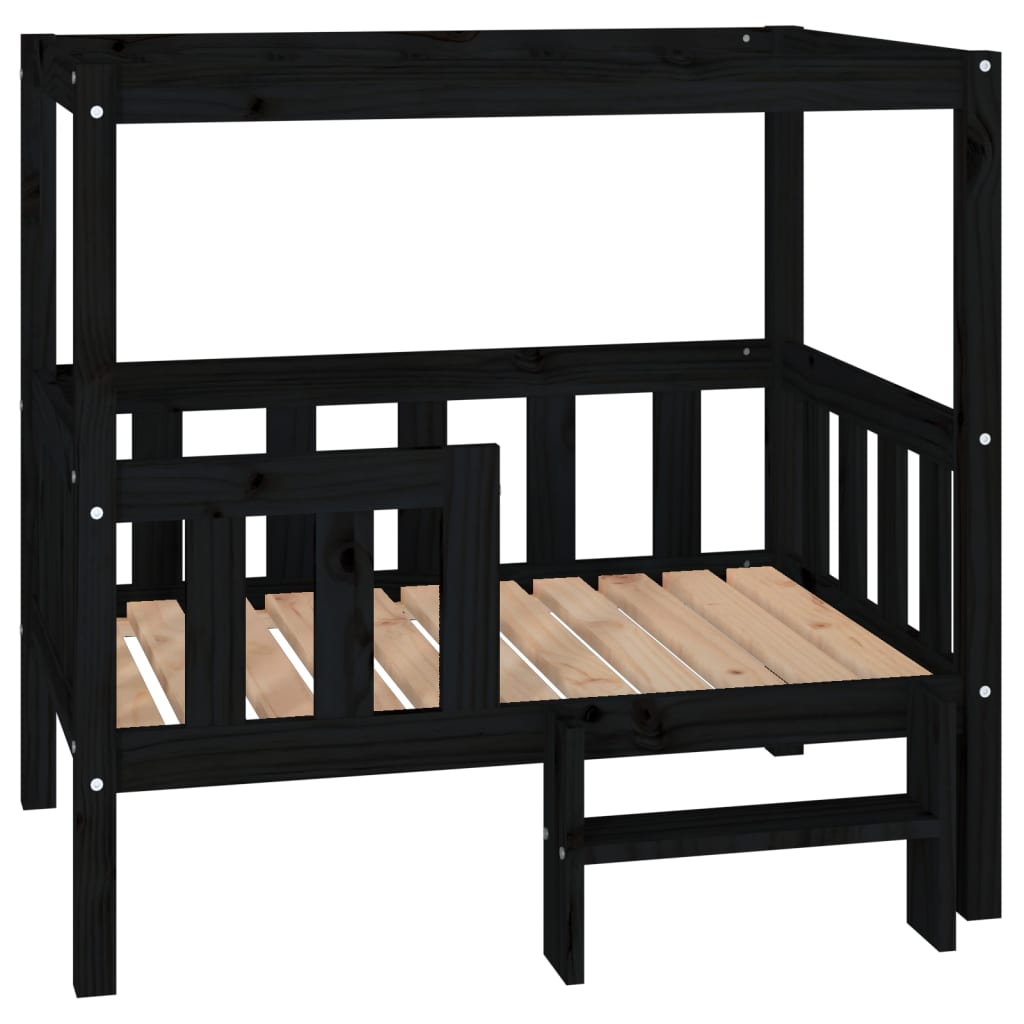Dog bed black 95.5x73.5x90 cm solid pine wood