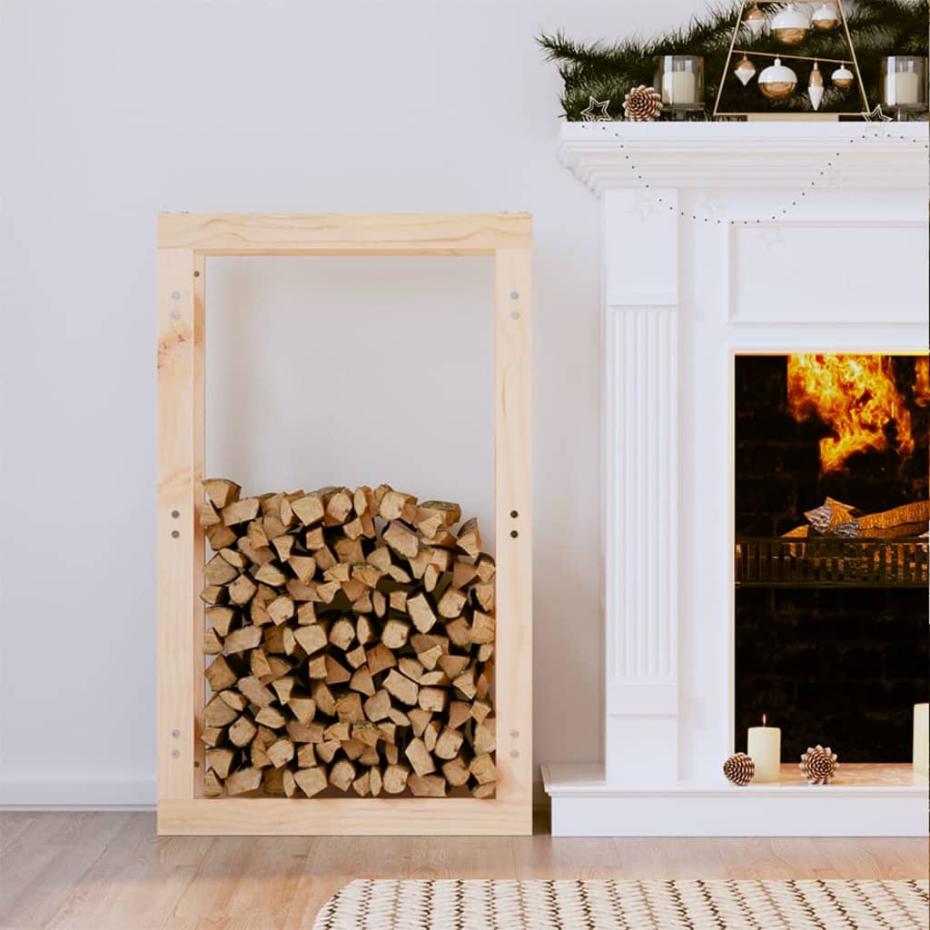 Firewood shelf 60x25x100 cm solid pine wood