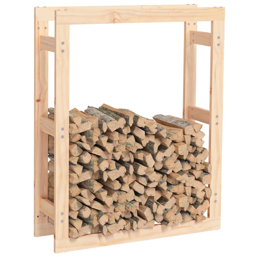 Firewood shelf 80x25x100 cm solid pine wood