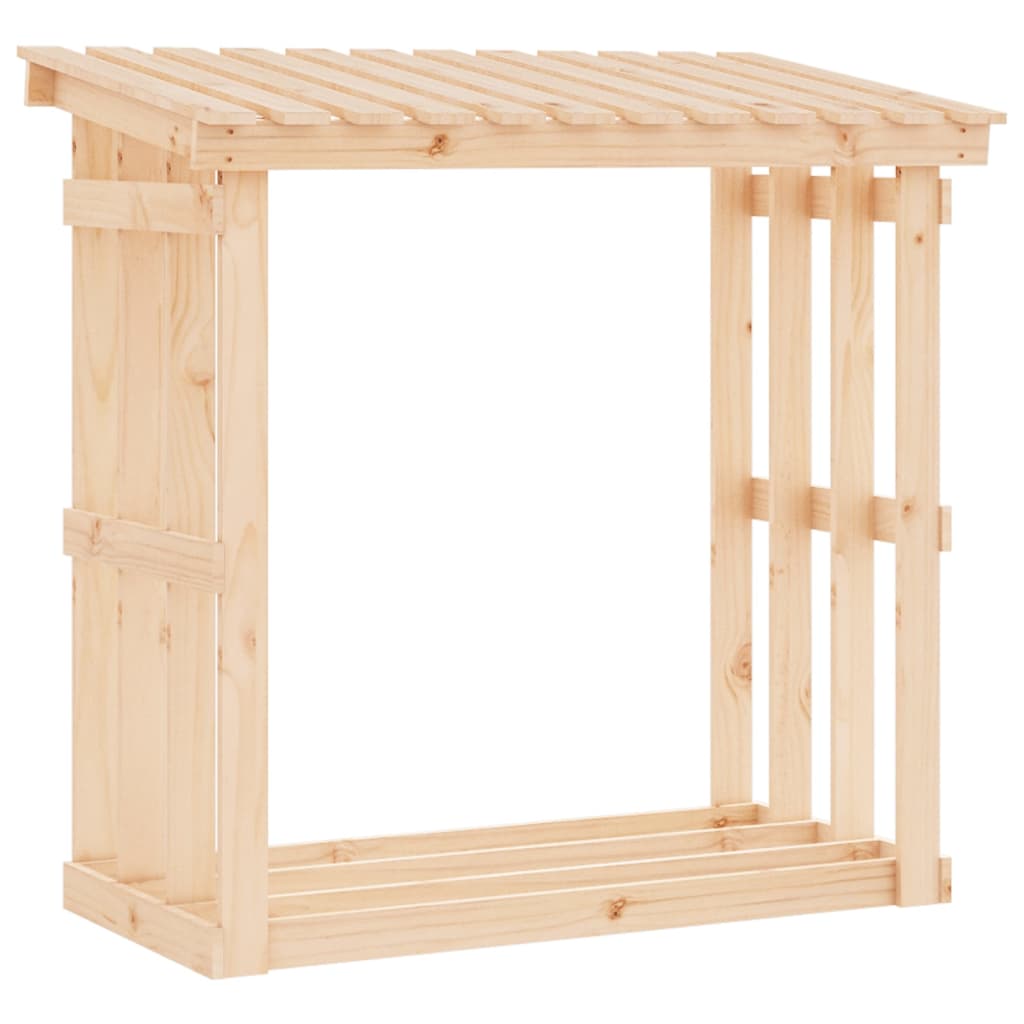Firewood shelf 108x64.5x109 cm solid pine wood