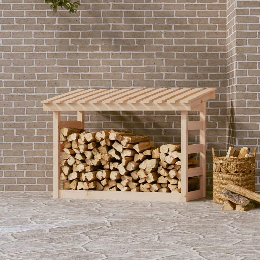 Firewood shelf 108x64.5x78 cm solid pine wood