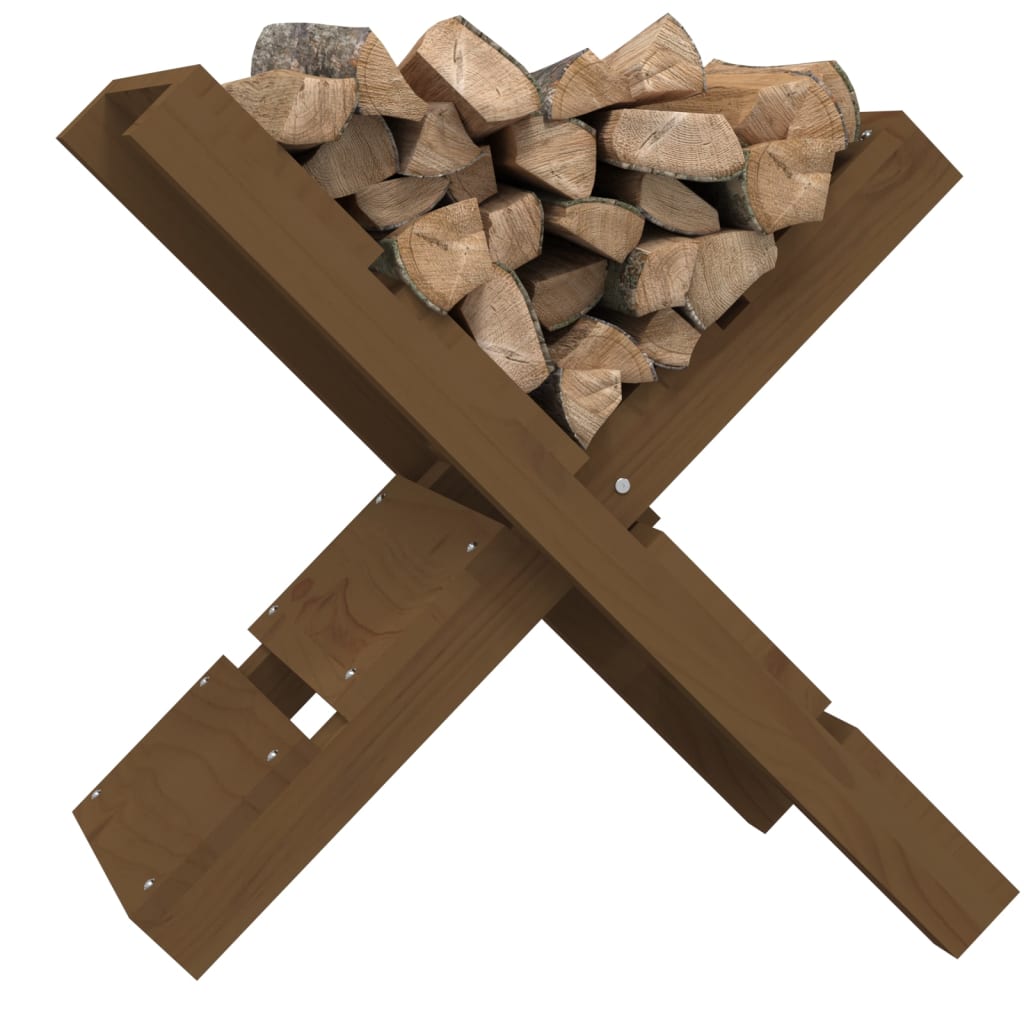 Firewood holder honey brown 47x39.5x48 cm solid pine wood