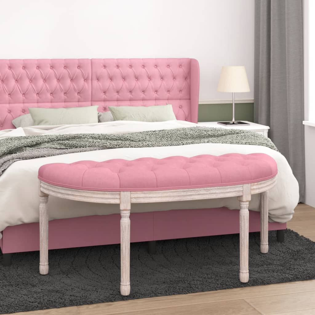 Bench pink 110.5x45x49 cm velvet