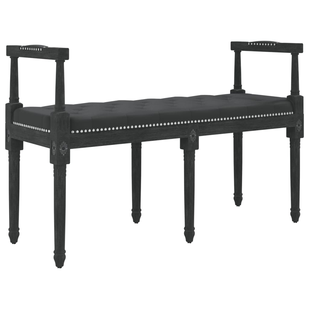 Bench black 110x40x70 cm velvet