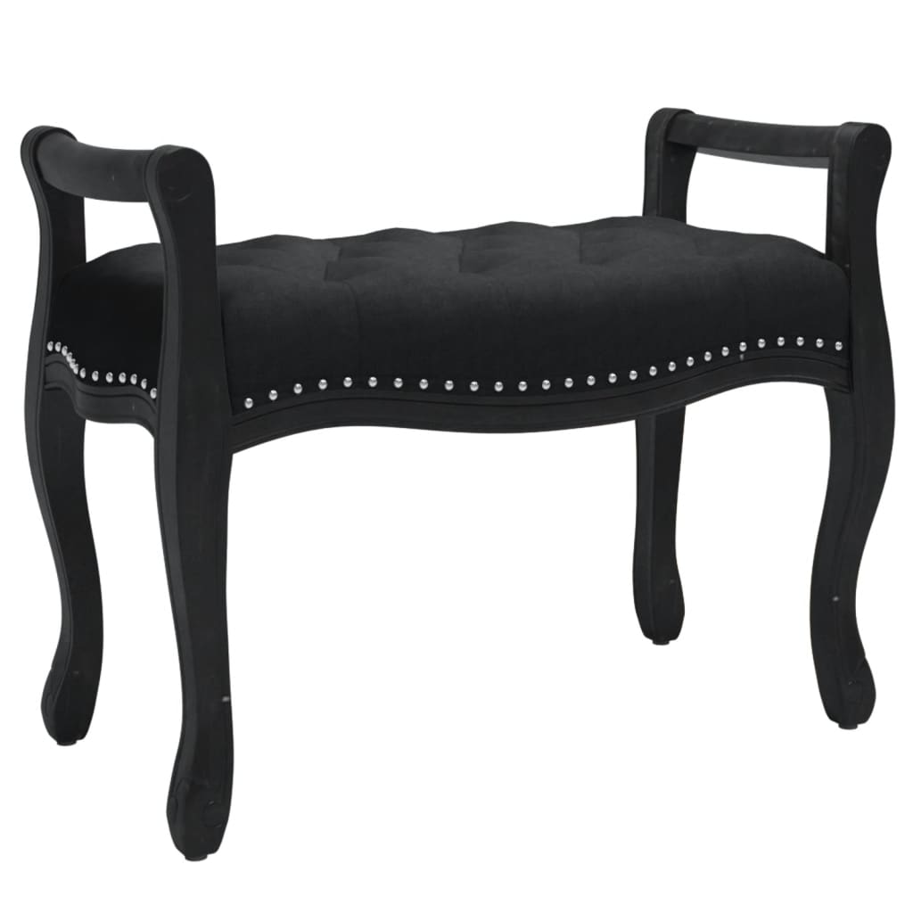 Black velvet bench 80x45x60 cm