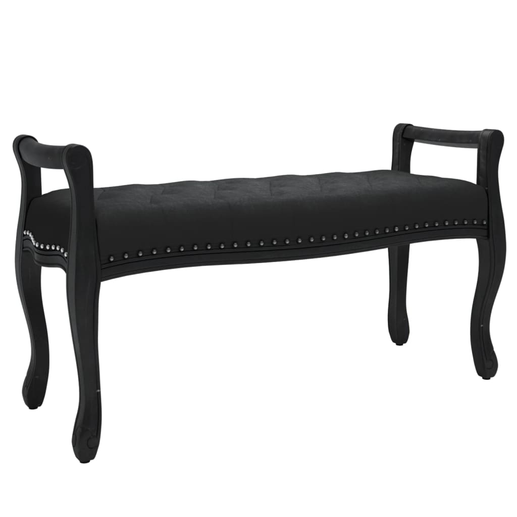 Bench black 110x45x60 cm velvet