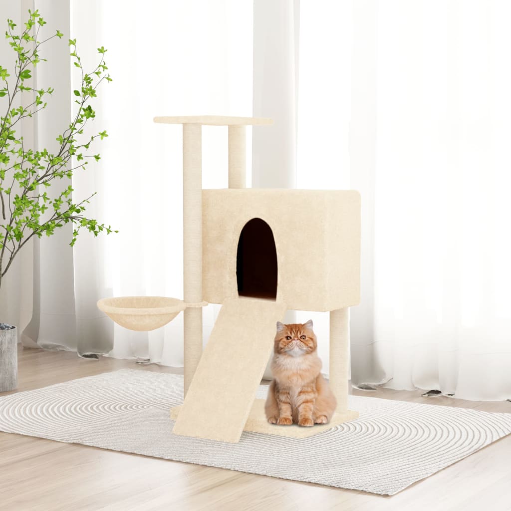 Scratching post with sisal scratching posts cream 96 cm
