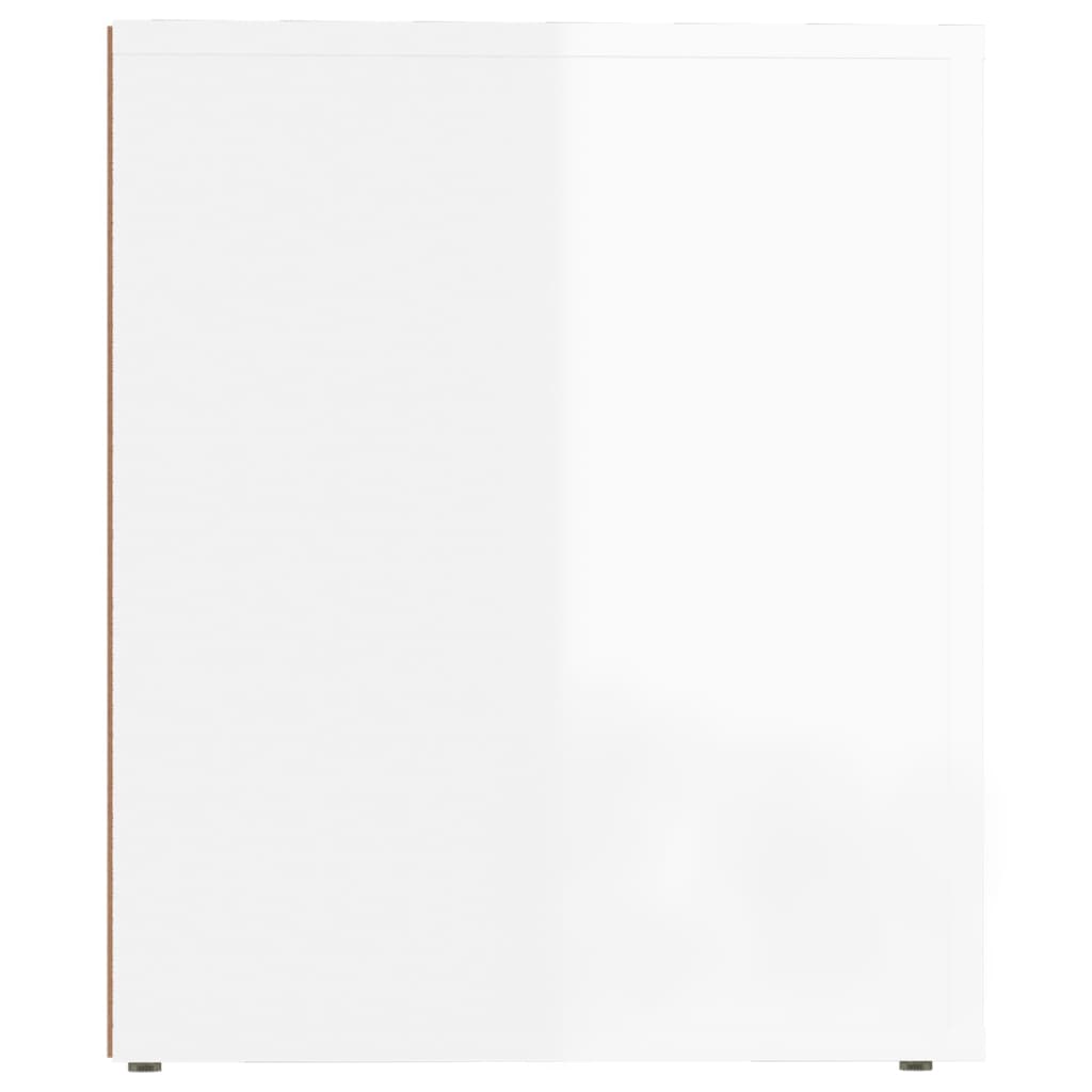 Nachttisch Hochglanz-Weiß 50x39x47 cm