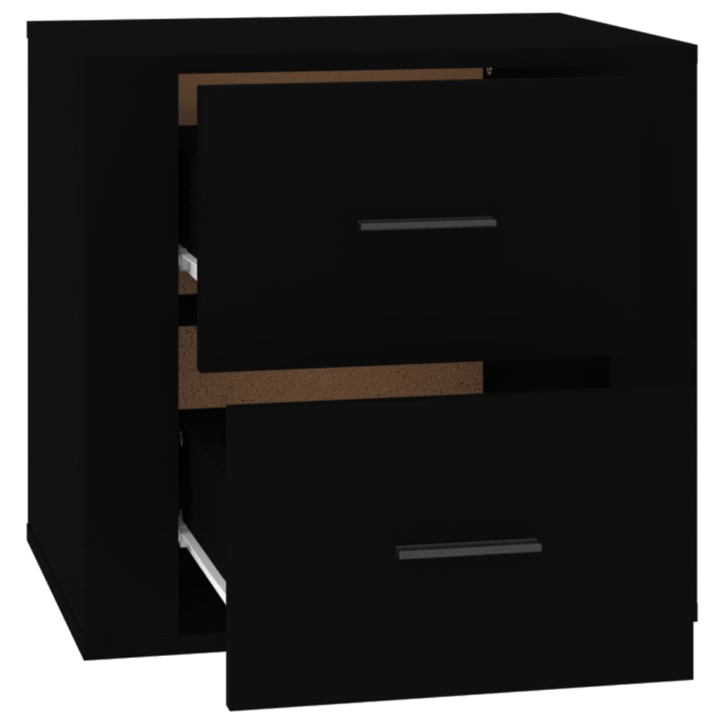 Bedside table black 50x39x47 cm
