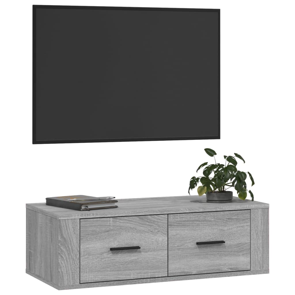 TV-Wandschrank Grau Sonoma 80x36x25 cm Holzwerkstoff