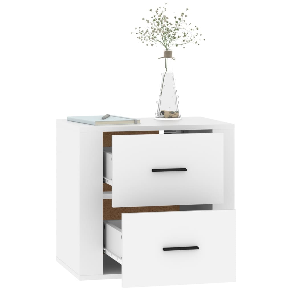 Wall bedside table white 50x36x47 cm