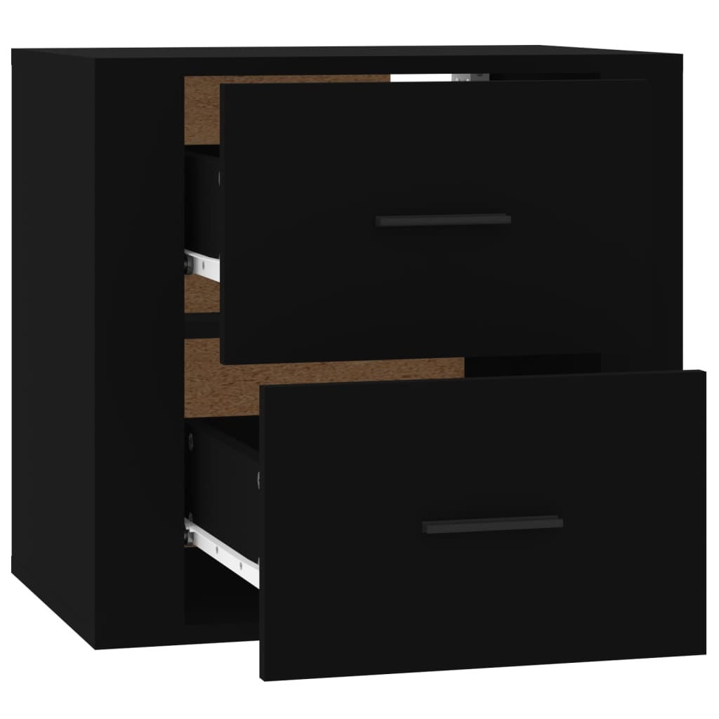 Wall bedside table black 50x36x47 cm