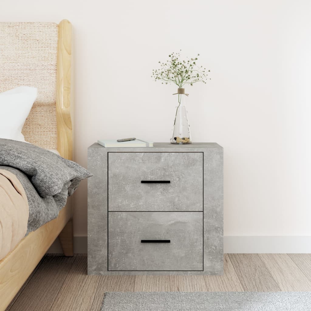 Wall bedside table concrete gray 50x36x47 cm