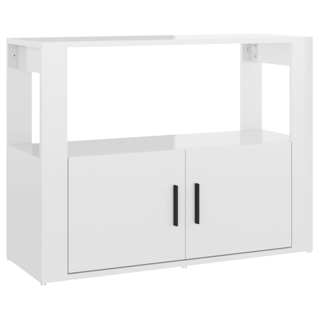 Sideboard Hochglanz-Weiß 80x30x60 cm Holzwerkstoff