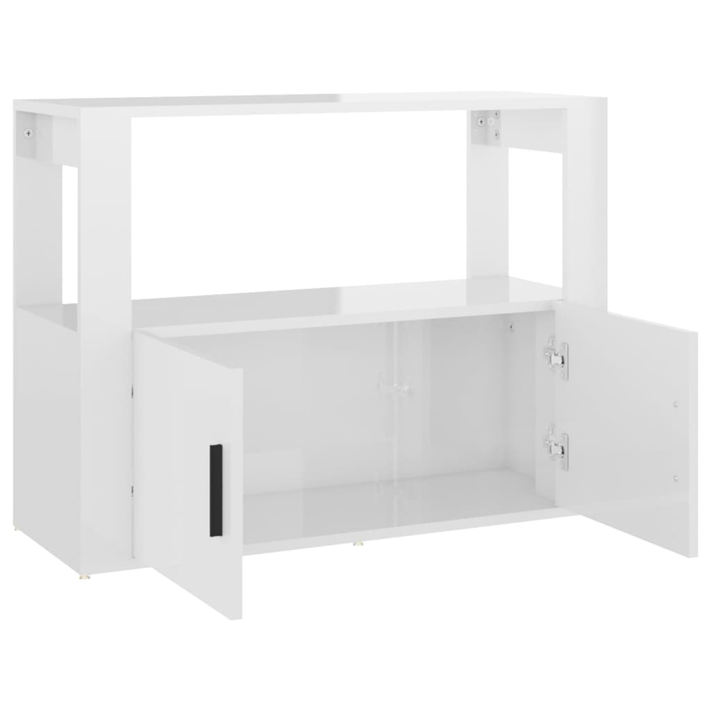 Sideboard Hochglanz-Weiß 80x30x60 cm Holzwerkstoff