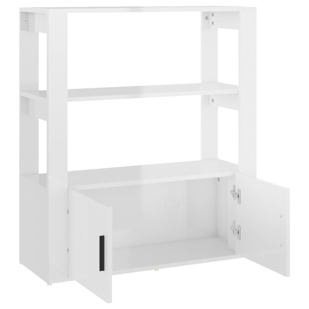 Sideboard Hochglanz-Weiß 80x30x90 cm Holzwerkstoff