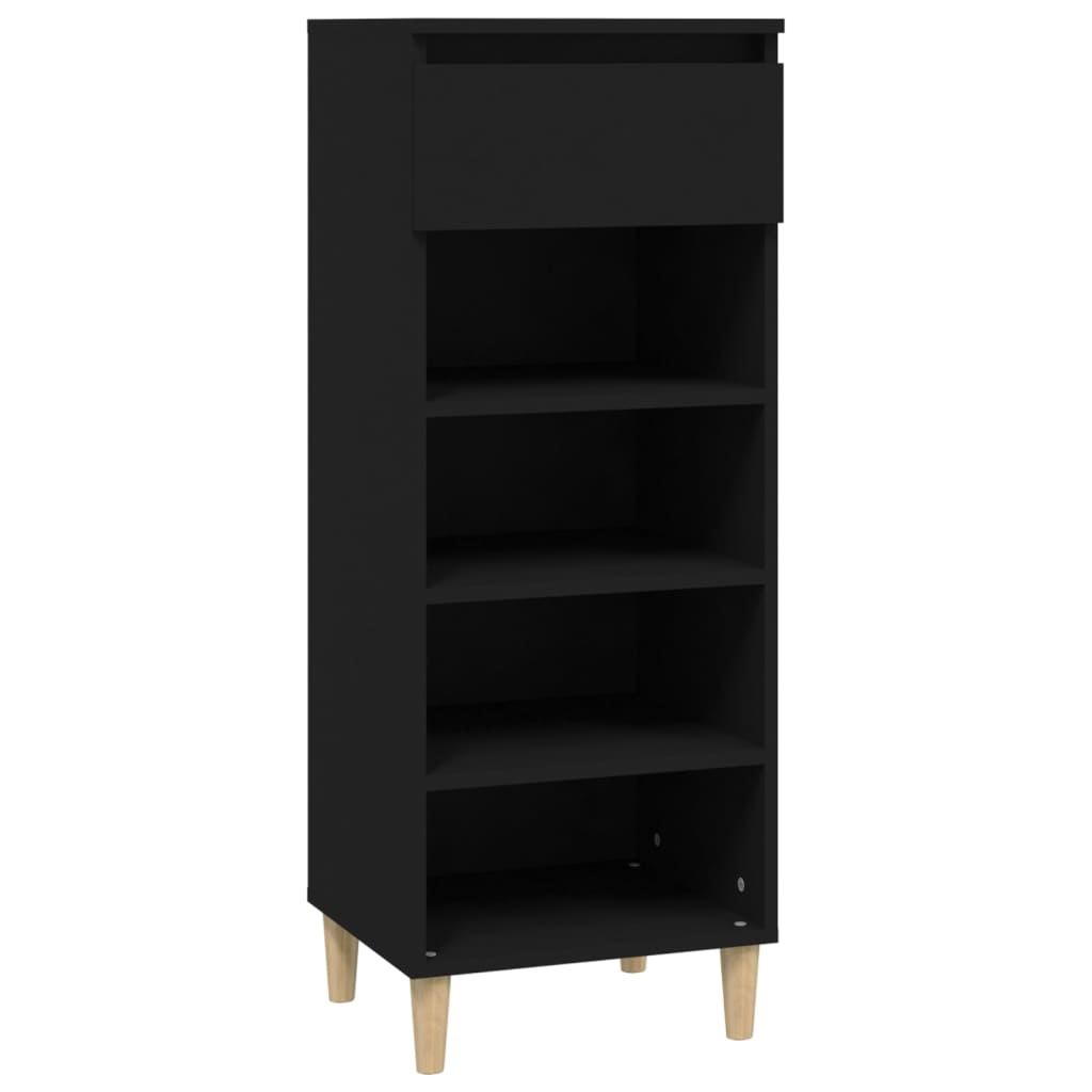Shoe cabinet black 40x36x105 cm made of wood