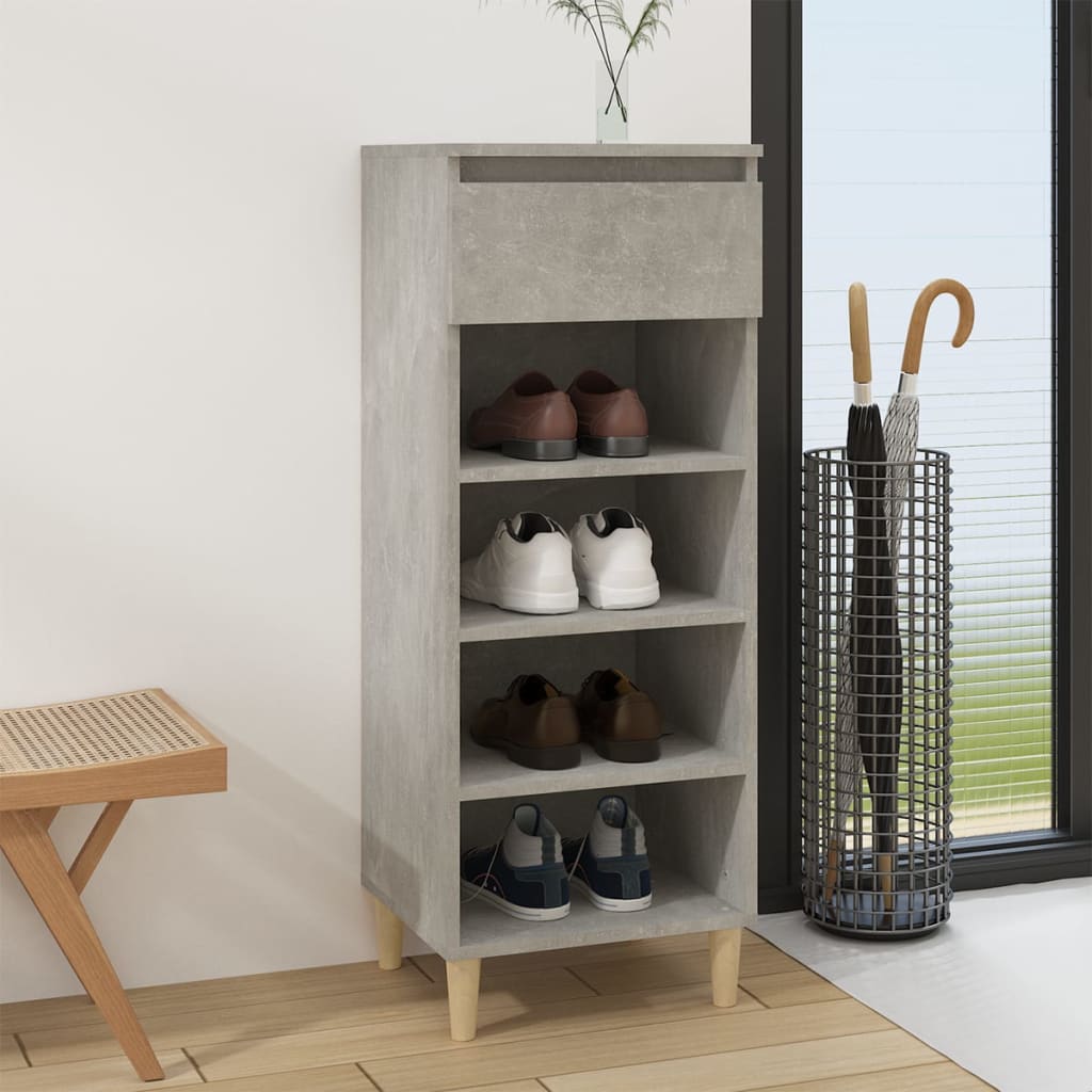 Shoe cabinet concrete gray 40x36x105 cm made of wood