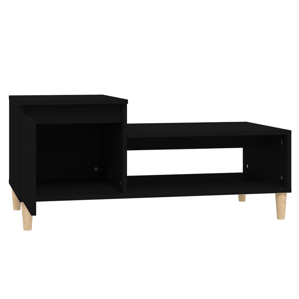 Coffee table black 100x50x45 cm made of wood