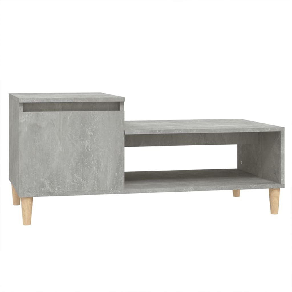Coffee table concrete gray 100x50x45 cm made of wood
