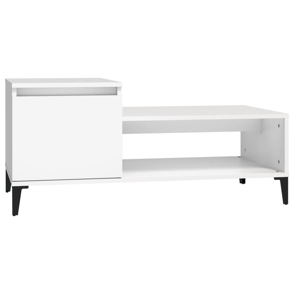 Coffee table white 100x50x45 cm made of wood
