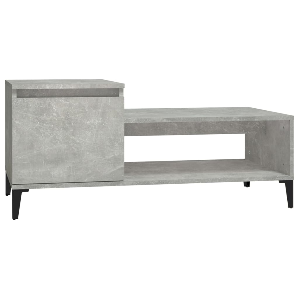 Coffee table concrete gray 100x50x45 cm made of wood