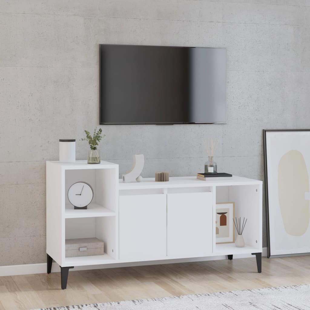 TV cabinet white 100x35x55 cm made of wood