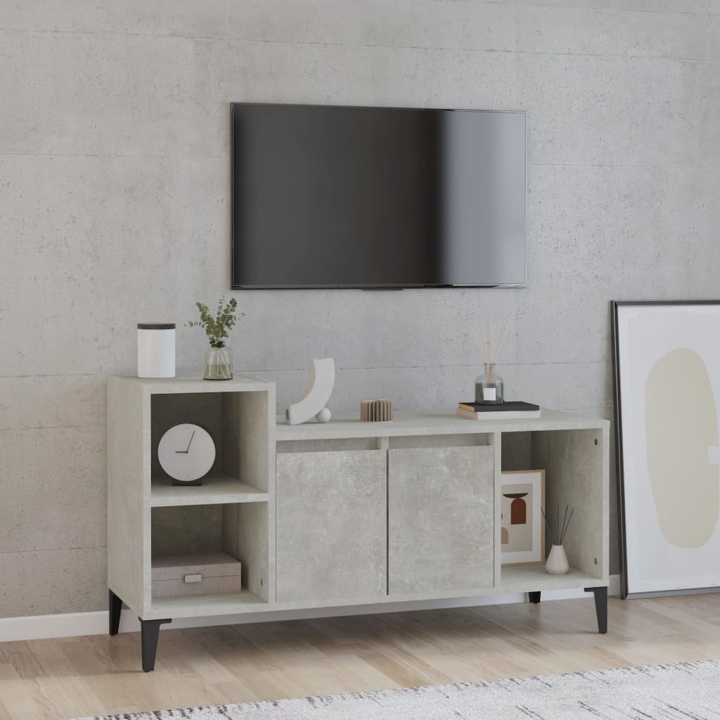 TV cabinet concrete gray 100x35x55 cm made of wood