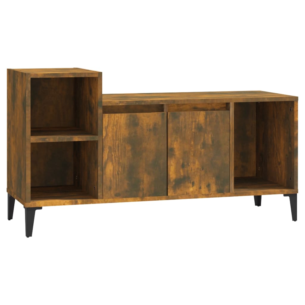 TV cabinet smoked oak 100x35x55 cm wood material