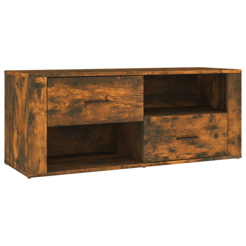 TV cabinet smoked oak 100x35x40 cm wood material