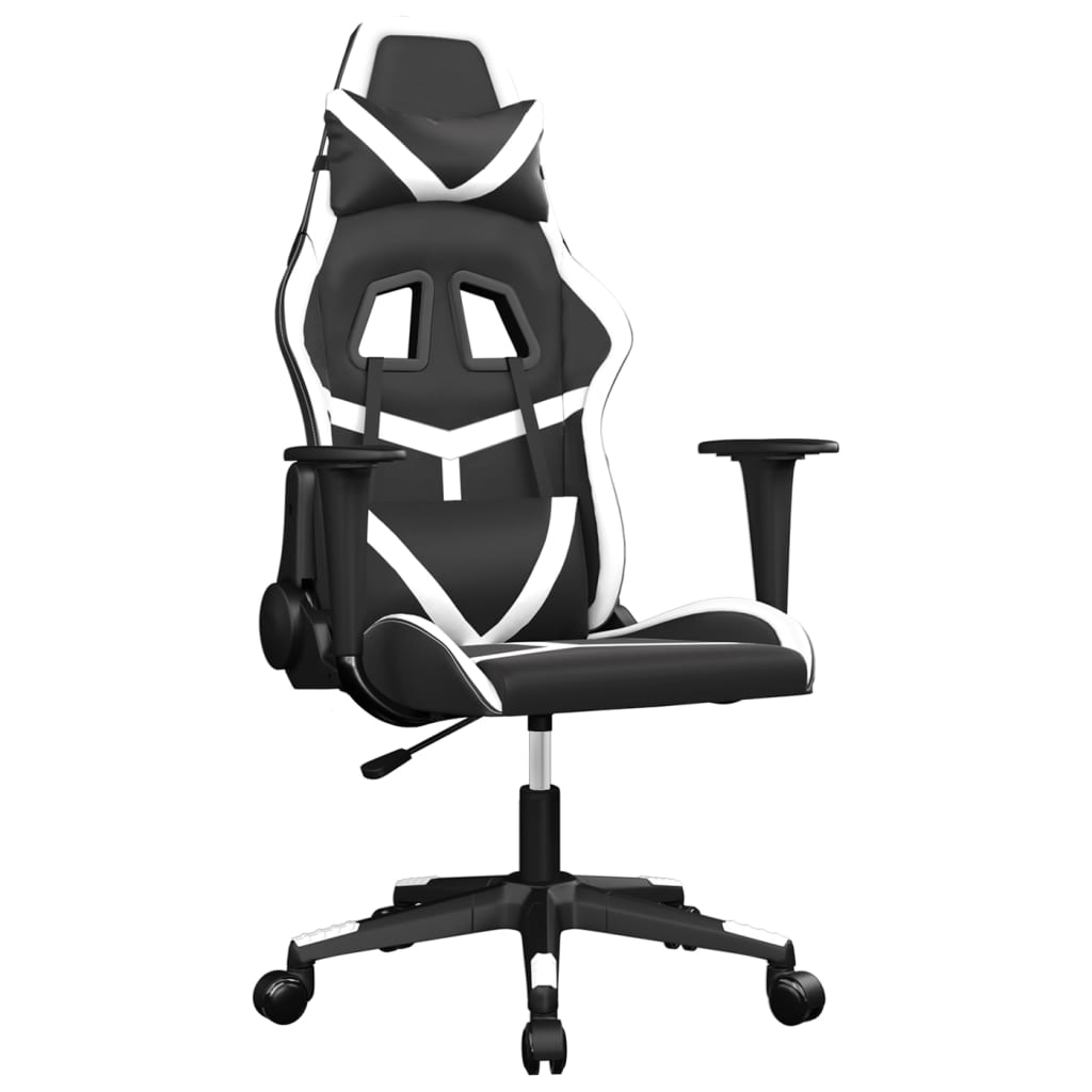 Gaming-Stuhl Schwarz und Weiß Kunstleder