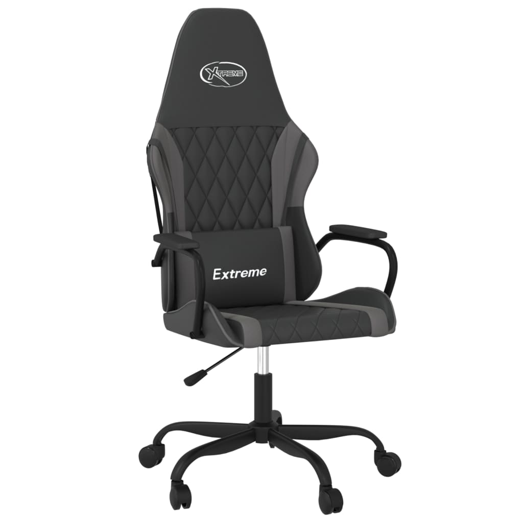 Gaming chair black and gray faux leather