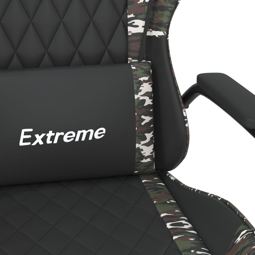 Gaming chair black and camouflage faux leather