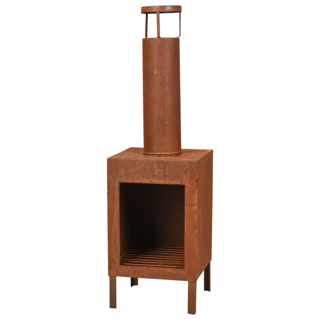 ProGarden outdoor fireplace with chimney 100 cm grate