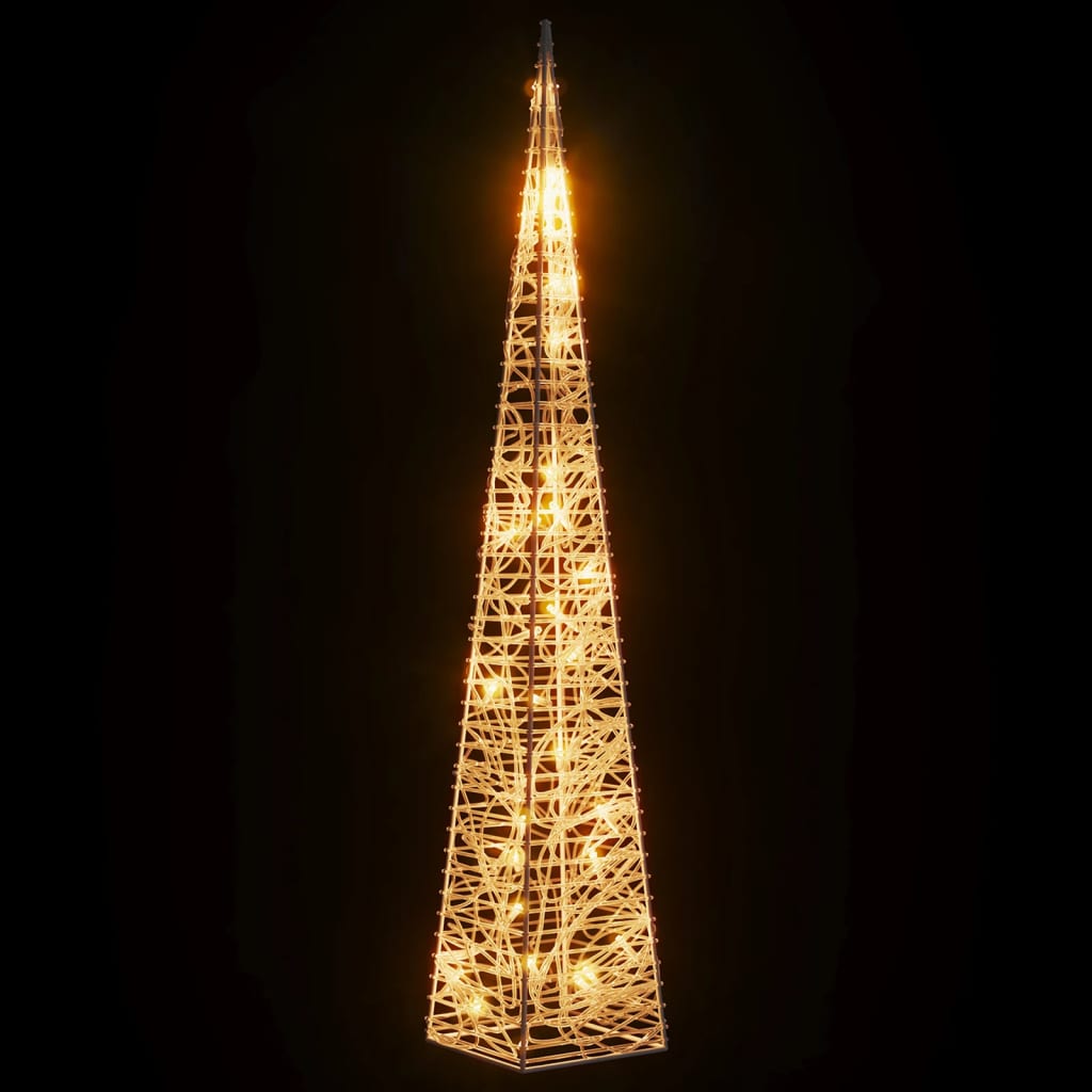 Leuchtkegel Weihnachtsdekoration 30 LEDs Warmweiß 60 cm Acryl