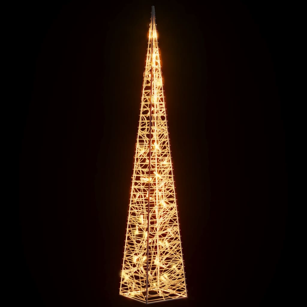 Leuchtkegel Weihnachtsdekoration 60 LEDs Warmweiß 120 cm Acryl