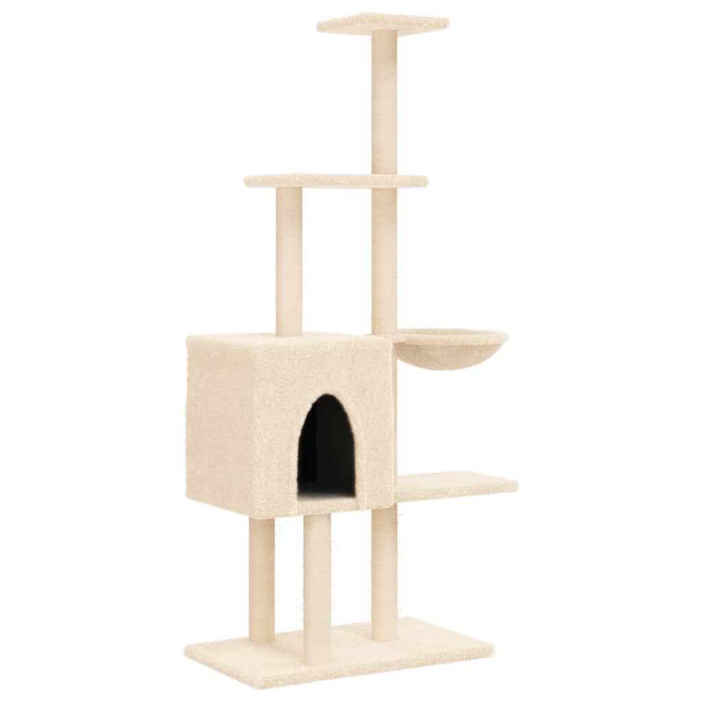 Scratching post with sisal scratching posts cream 145 cm