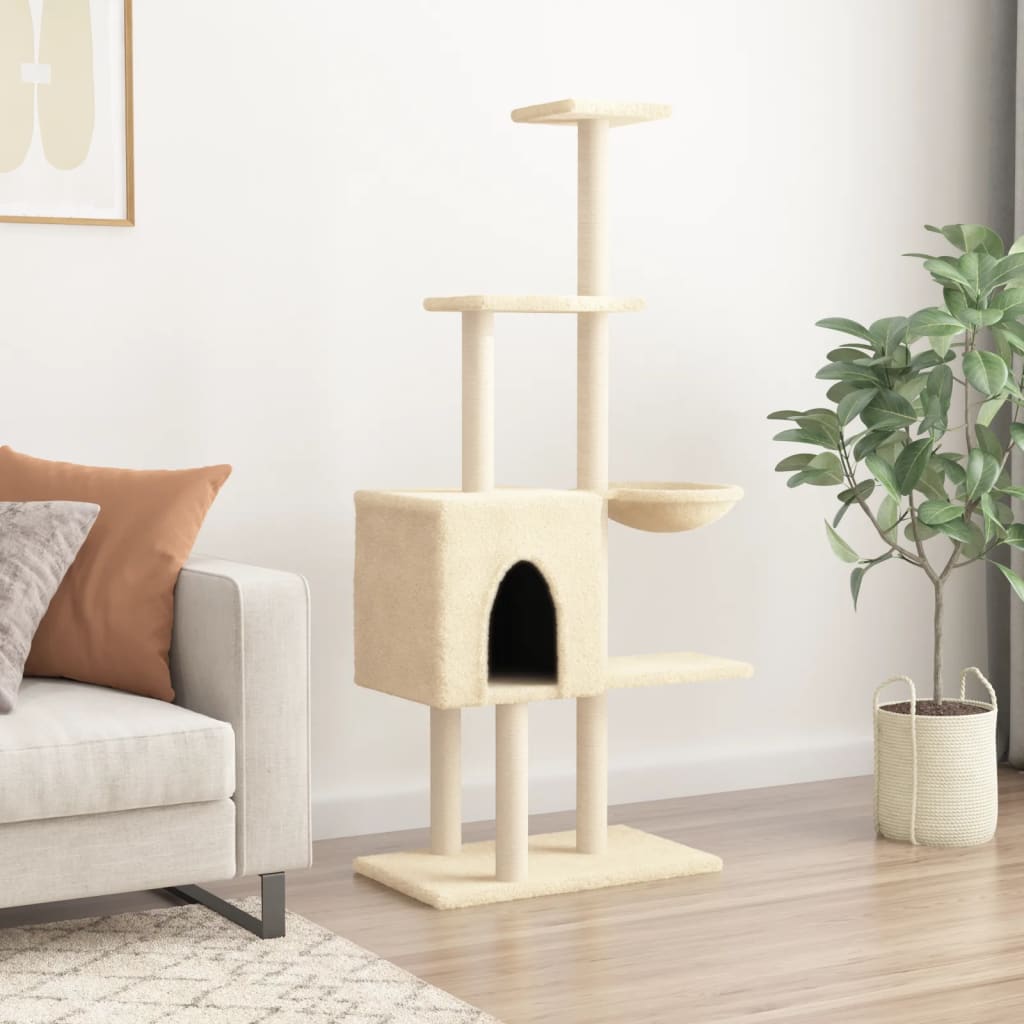 Scratching post with sisal scratching posts cream 145 cm