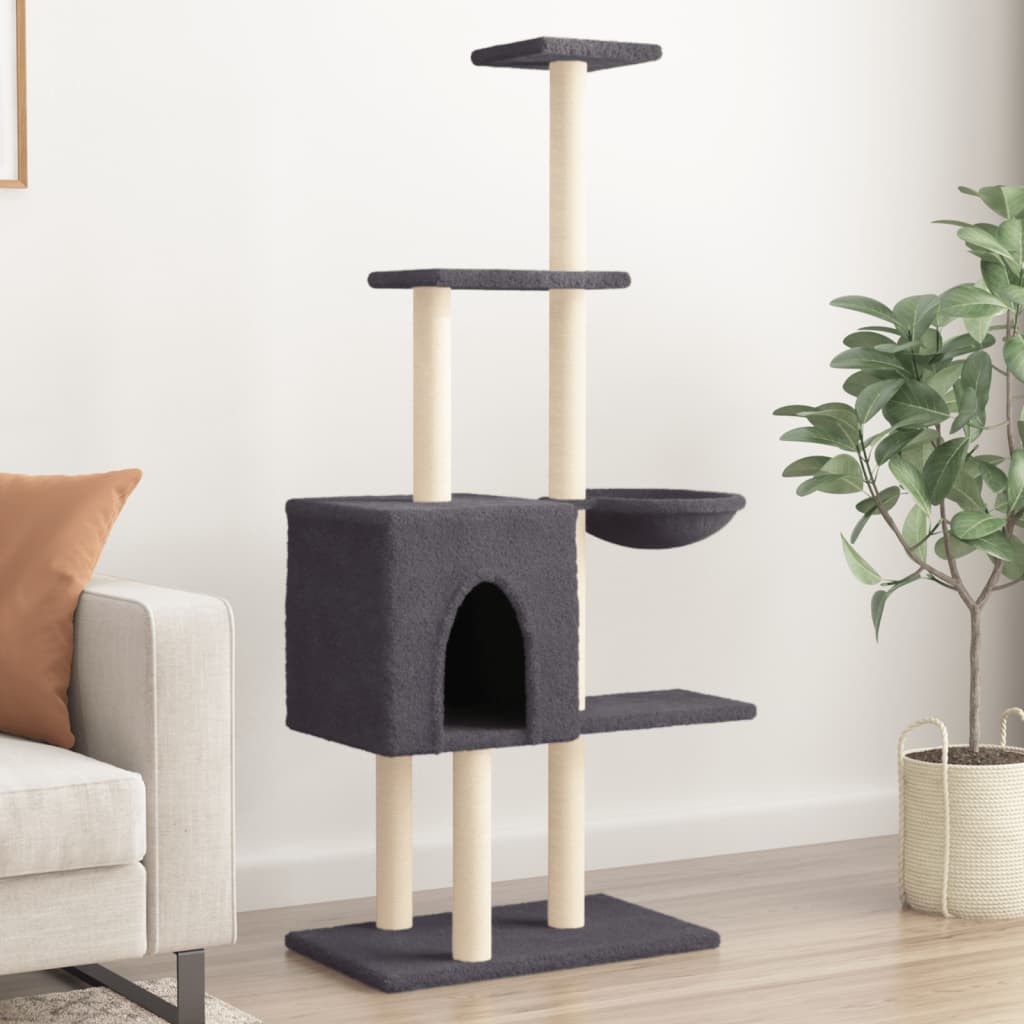 Scratching post with sisal scratching posts dark gray 145 cm