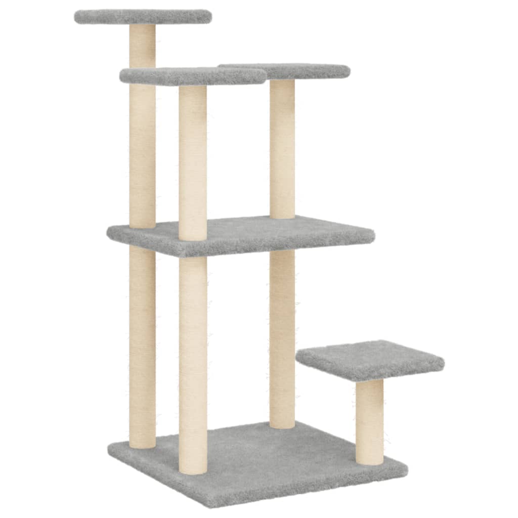 Scratching post with platforms light gray 98.5 cm