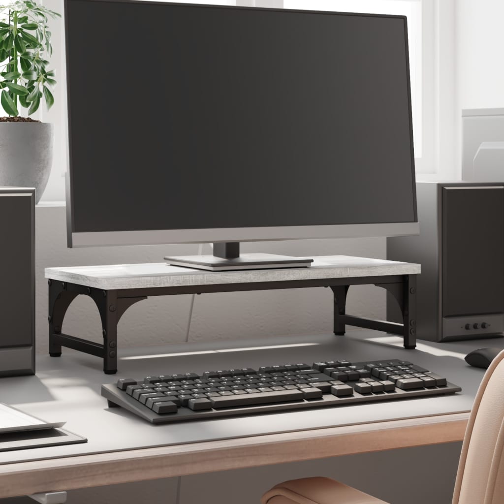 Monitorständer Grau Sonoma 55x23x14 cm Holzwerkstoff