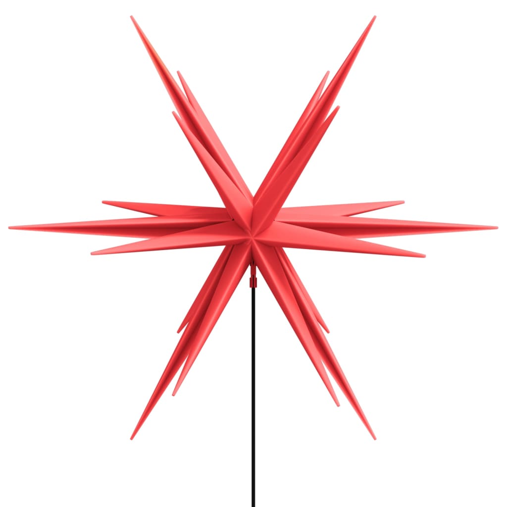 Herrnhuter Stern mit Erdspieß und LED Faltbar Rot 57 cm