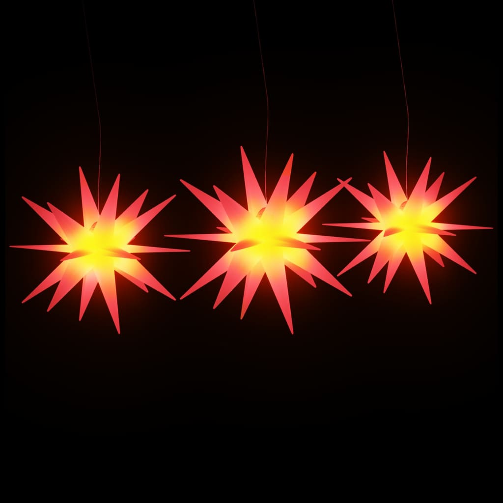 Herrnhuter Sterne mit LEDs 3 Stk. Faltbar Rot
